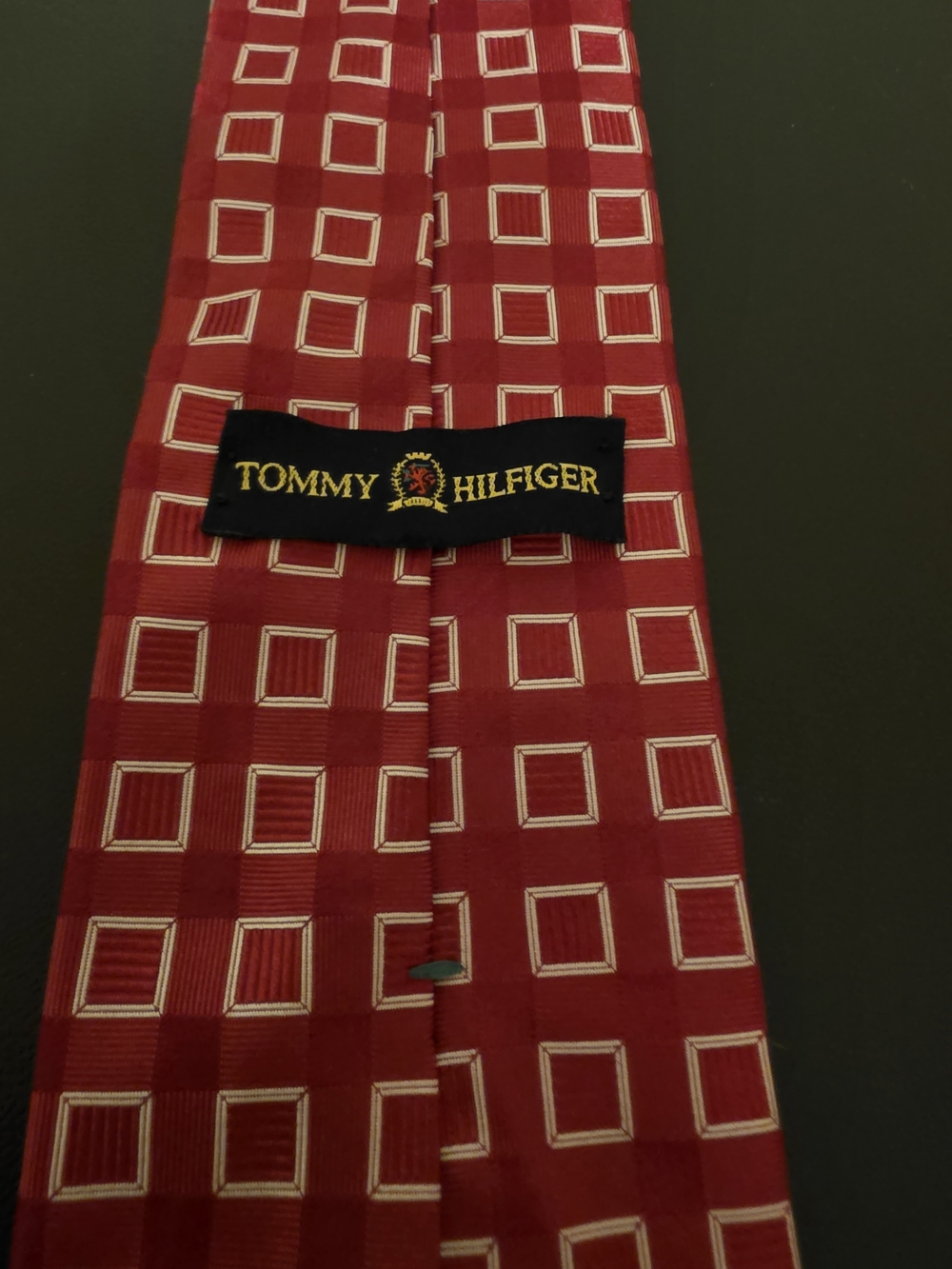 Tommy Hilfiger Kids Red Geometric Pattern Tie